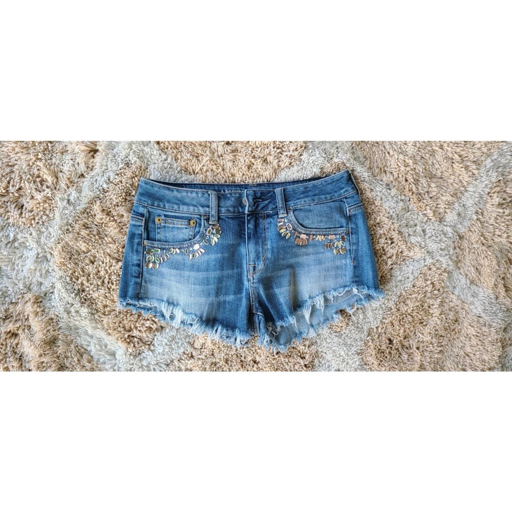 AE American Eagle Jeweled Pocket‎ Frayed